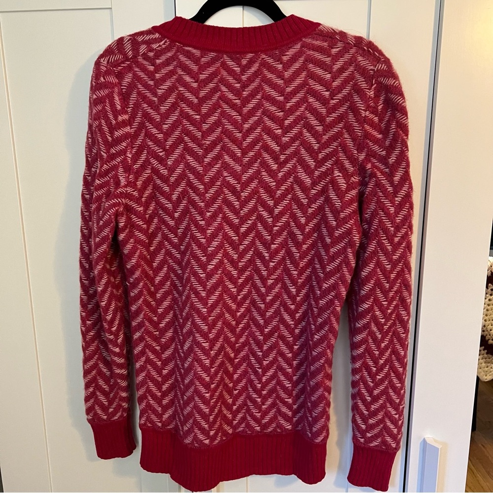 rag & bone Biata V-Neck Sweater, Sz S | Wool, Radish Pink - Picture 7 of 12